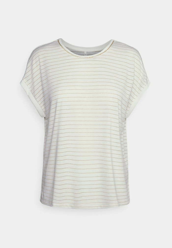 ONLY Petite ONLKARLA O NECK GLITTER - Print T-shirt - Cloud Dancer/gold 3 ONLY Petite ONLKARLA O NECK GLITTER - Print T-shirt - Cloud Dancer/gold