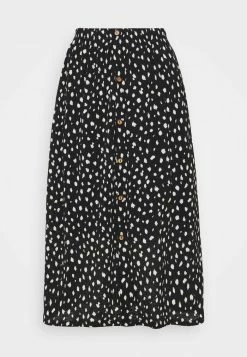 ONLY Petite ONLPELLA BUTTON SKIRT - A-line Skirt - Black -ONLY Petite store 01f1c83d45d84f3f90f1510fb9e0f138