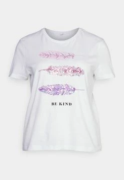 ONLY Petite ONLKITA FEATHER BOX - Print T-shirt - Bright White -ONLY Petite store 022824719b4f490a82480bea6fff4ca7