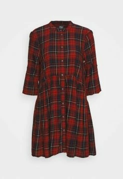 ONLY Petite ONLCHICAGO LIFE CHECK DRESS - Day Dress - Black/red