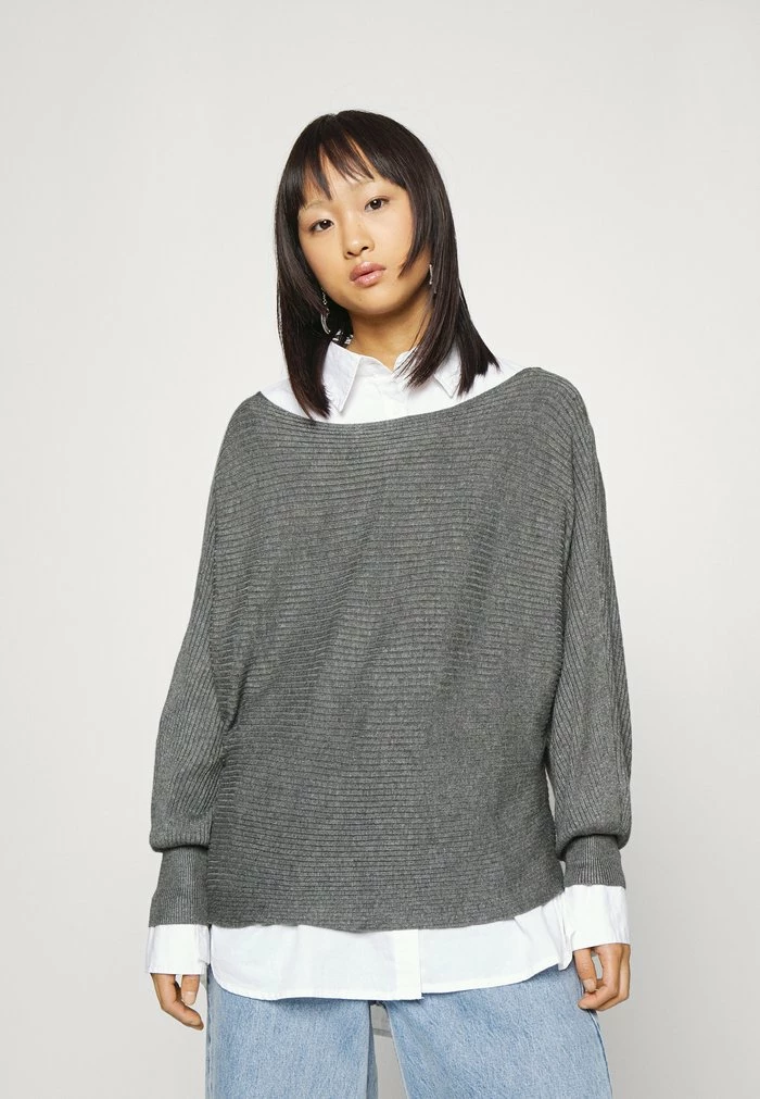 ONLY Petite ONLADALINE LIFE - Jumper - Medium Grey Melange 3 ONLY Petite ONLADALINE LIFE - Jumper - Medium Grey Melange