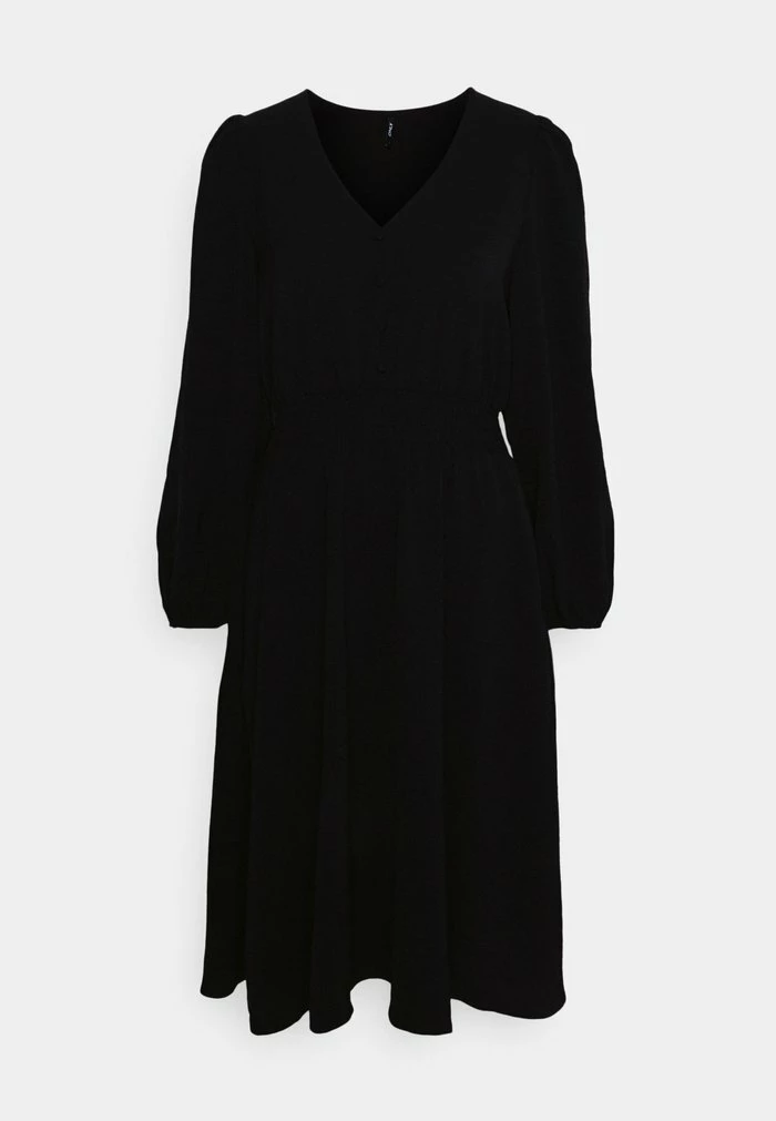 ONLY Petite ONLMETTE NECKSMOCK DRESS - Day Dress - Black 6 ONLY Petite ONLMETTE NECKSMOCK DRESS - Day Dress - Black - Image 4