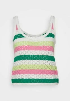 ONLY Petite ONLCROSBY SINGLET - Top - Green Pepper/cloud Dancer/sachet Pink -ONLY Petite store 087c4dcf975f4dfeaf669e470e99b02f
