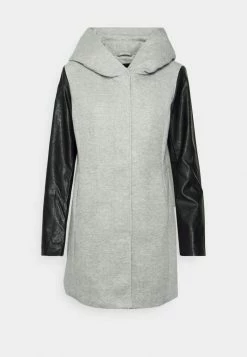 ONLY Petite ONLEDONA MIX JACKET - Short Coat - Light Grey Melange/black