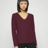 ONLY Petite ONLNELLA V NECK - Long Sleeved Top - Winetasting -ONLY Petite store 0e738f0bd83e434e9a2f01094cd05bde