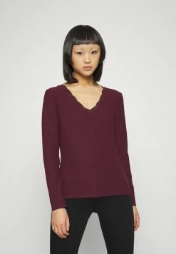 ONLY Petite ONLNELLA V NECK - Long Sleeved Top - Winetasting