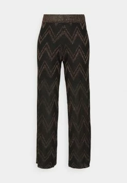 ONLY Petite ONLNICKY LIFE GLITTER PANT - Trousers - Black/dark Gold-coloured -ONLY Petite store 12d662eac19848719d84c3ec850a09a4