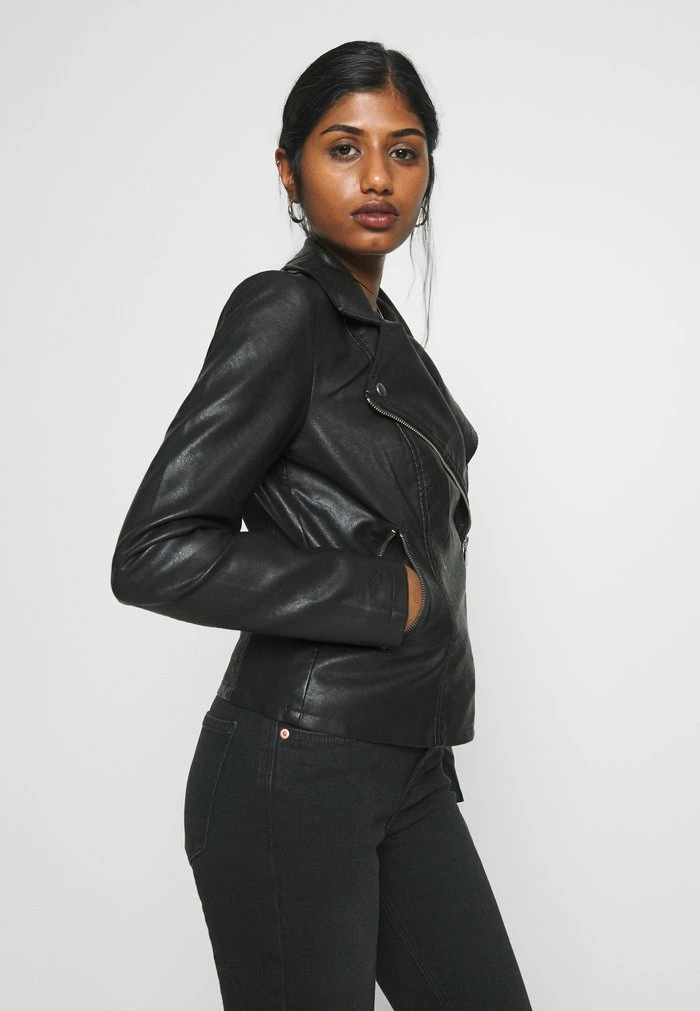 ONLY Petite ONLMELISA BIKER - Faux Leather Jacket - Black 6 ONLY Petite ONLMELISA BIKER - Faux Leather Jacket - Black - Image 4