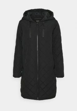ONLY Petite ONLSANNE QUILTED LONG JACKET - Classic Coat - Black -ONLY Petite store 15a0e918ae1b421d905ee751520dba10