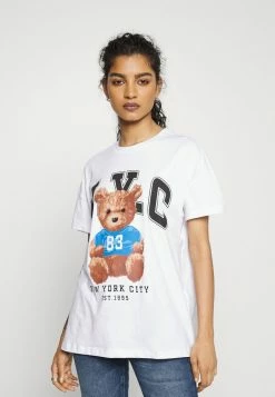 ONLY Petite ONLBEAR OVERSIZE - Print T-shirt - Bright White