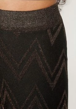 ONLY Petite ONLNICKY LIFE GLITTER PANT - Trousers - Black/dark Gold-coloured -ONLY Petite store 16cce0209e42459fa9b12a430cbe8816