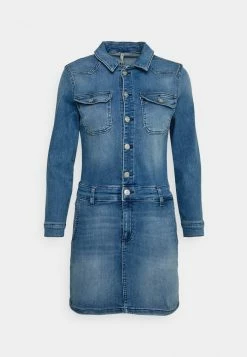 ONLY Petite ONLBLUSH LIFE DRESS - Denim Dress - Light Blue Denim