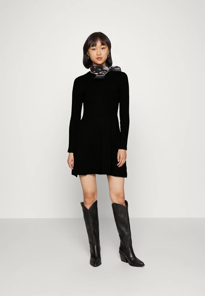 ONLY Petite ONLALMA NECK DRESS - Jumper Dress - Black 4 ONLY Petite ONLALMA NECK DRESS - Jumper Dress - Black - Image 2