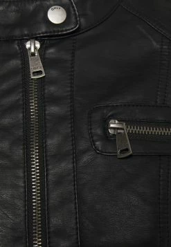 ONLY Petite ONLBANDIT BIKER - Faux Leather Jacket - Black -ONLY Petite store 201719abf5f54086b067e2e22e45ccee