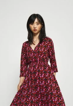 ONLY Petite ONLPELLA 3/4 WRAP SHORT DRESS - Jersey Dress - Black/orange -ONLY Petite store 22f5296adba44b1bbb53070cafd4678f