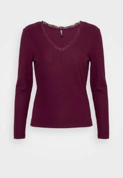 ONLY Petite ONLNELLA V NECK - Long Sleeved Top - Winetasting -ONLY Petite store 27dc1ec89c7a4162bb810c6781280933