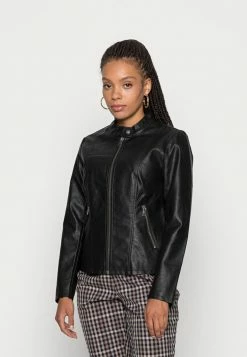 ONLY Petite ONLMELISA JACKET - Faux Leather Jacket - Black
