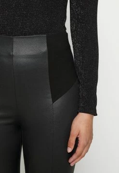 ONLY Petite ONLCLAREMONT COATED INSERT LEGGING - Trousers - Black -ONLY Petite store 2b12efe67870420dbd55adf72939fe05