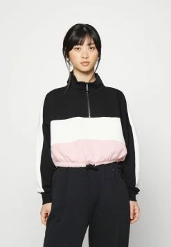ONLY Petite ONLMAGGI CROPPED HIGHNECK ZIP - Sweatshirt - Cloud Dancer/silver Pink