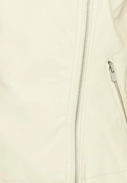 ONLY Petite ONLGEMMA BIKER - Faux Leather Jacket - Silver Lining -ONLY Petite store 2d55998852db416aa1b5d1aca63a0eff