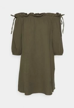 ONLY Petite ONLTILLA THYRA OFF SHOULDER DRESS - Day Dress - Deep Lichen Green -ONLY Petite store 2e8dfb6334a949589c08d19baf553b91