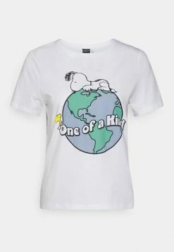 ONLY Petite ONLPEANUTS LOVE EARTH - Print T-shirt - White