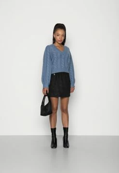 ONLY Petite ONLPINZON FAUX SUEDE ZIP SKIRT - Mini Skirt - Black -ONLY Petite store 31779ecbe5e444d7aef6f015c33875cd
