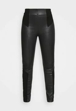 ONLY Petite ONLCLAREMONT COATED INSERT LEGGING - Trousers - Black -ONLY Petite store 352e023bb41844b39de80347ca7e316e