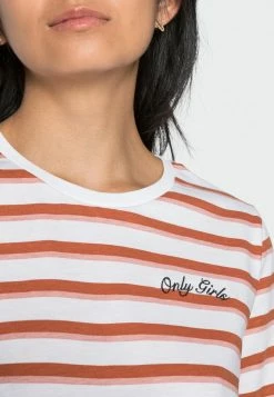 ONLY Petite ONLINC ONLY LIFEONECK TEE - Print T-shirt - White/rosette/bombay Brown -ONLY Petite store 3560e3def77946ee924aba8f84d5cf82