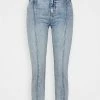 ONLY Petite ONLEMILY CROP CUT - Straight Leg Jeans - Light Blue Denim