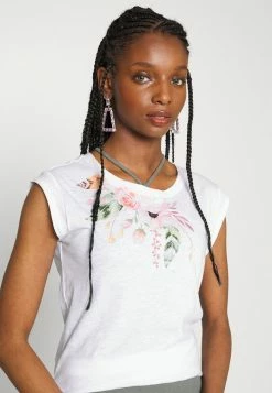 ONLY Petite ONLBONE FEEL FEATHERS BOX - Print T-shirt - Bright White -ONLY Petite store 37f3687e6c0f465eb7cec8011168043a