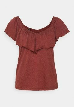 ONLY Petite ONLLIA FRILL - Print T-shirt - Spiced Apple -ONLY Petite store 396d7af3742a45cdbd397d901c2fdcb9
