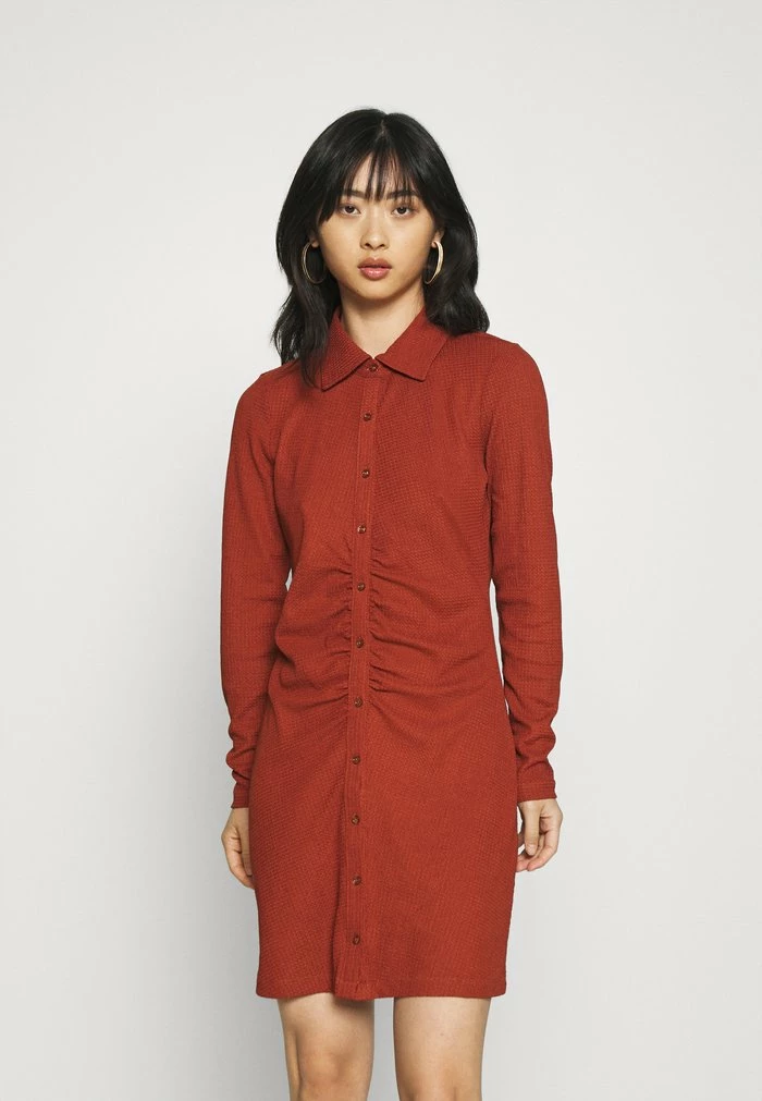 ONLY Petite ONLHONEY SHIRT DRESS - Jersey Dress - Roasted Russet 3 ONLY Petite ONLHONEY SHIRT DRESS - Jersey Dress - Roasted Russet