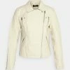 ONLY Petite ONLGEMMA BIKER - Faux Leather Jacket - Silver Lining
