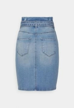 ONLY Petite ONLHUSH LIFE PAPERBAG SKIRT - Denim Skirt - Medium Blue Denim -ONLY Petite store 3cfb2f3388a54f4d9791b185a44ef77c