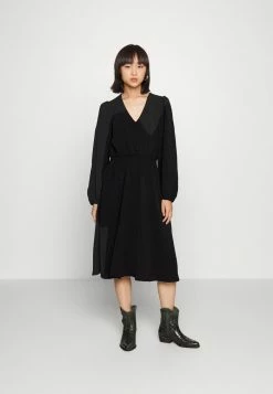 ONLY Petite ONLMETTE NECKSMOCK DRESS - Day Dress - Black