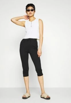 ONLY Petite ONLPOPTRASH EASY CAPRI PANT - Trousers - Black -ONLY Petite store 41f7cfc043cd4fd5af7c7ffbed019c5d