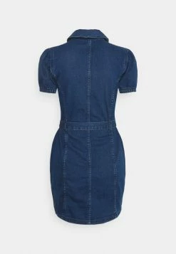 ONLY Petite ONLVIBBE DRESS - Denim Dress - Dark Blue Denim -ONLY Petite store 43993857da214c3793fe7f09badedc45