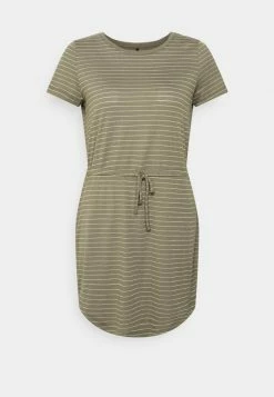 ONLY Petite ONLKARLA GLITTER DRESS - Jersey Dress - Kalamata/frosted Almond