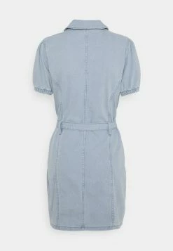 ONLY Petite ONLVIBBE DRESS - Denim Dress - Light Blue Denim -ONLY Petite store 443f08c7e09f4125a5ed8688a606398f