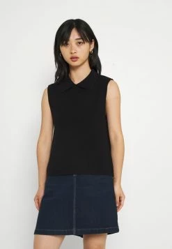 ONLY Petite ONLBUBI COLLAR VEST - Jumper - Black