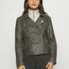 ONLY Petite ONLGEMMA BIKER - Faux Leather Jacket - Beluga -ONLY Petite store 491ad9c1c20c4fac86727a267994ec83