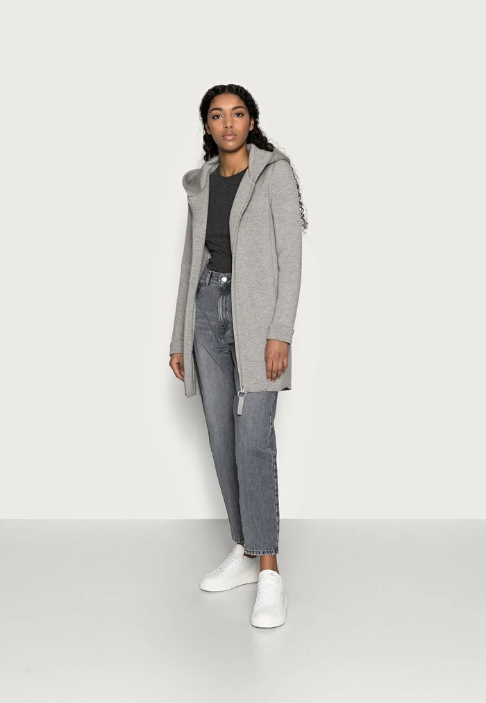 ONLY Petite ONLLENA HOOD COAT PETIT - Zip-up Sweatshirt - Light Grey Melange 4 ONLY Petite ONLLENA HOOD COAT PETIT - Zip-up Sweatshirt - Light Grey Melange - Image 2