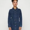 ONLY Petite ONLRIKA STRETCH DRESS - Day Dress - Dark Blue Denim -ONLY Petite store 4cb6f48d8efd469f913d191a1fde927b