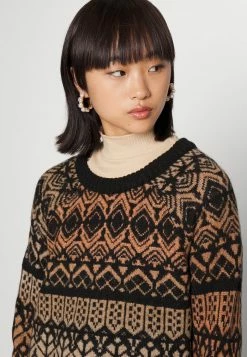 ONLY Petite ONLAIDA FAIRISLE - Jumper - Black/beige -ONLY Petite store 4f39055b8b444e7d85d5316f1ca1584c