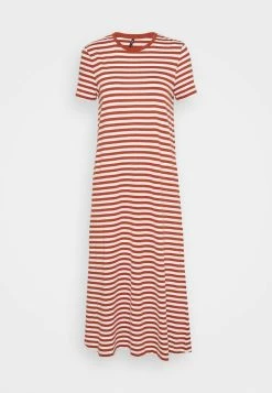 ONLY Petite ONLMAY LONG STRIPE DRESS - Jersey Dress - Arabian Spice/cloud Dancer