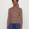 ONLY Petite ONLRIA - Long Sleeved Top - Tortoise Shell Stripes -ONLY Petite store 5162df41998445f495914a844360a395