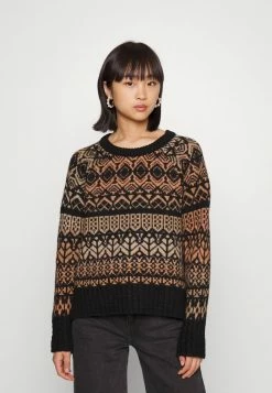 ONLY Petite ONLAIDA FAIRISLE - Jumper - Black/beige