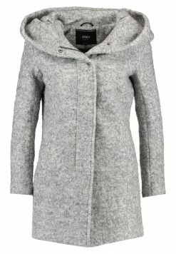 ONLY Petite ONLSEDONA COAT - Short Coat - Light Grey Melange -ONLY Petite store 536de05c5cf84ad0b4bb9b188399ec45