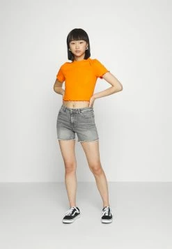 ONLY Petite ONLBLUSH LIFE MID RAW - Denim Shorts - Grey Denim -ONLY Petite store 56136bc2985943868850bdae3d6c4fe1